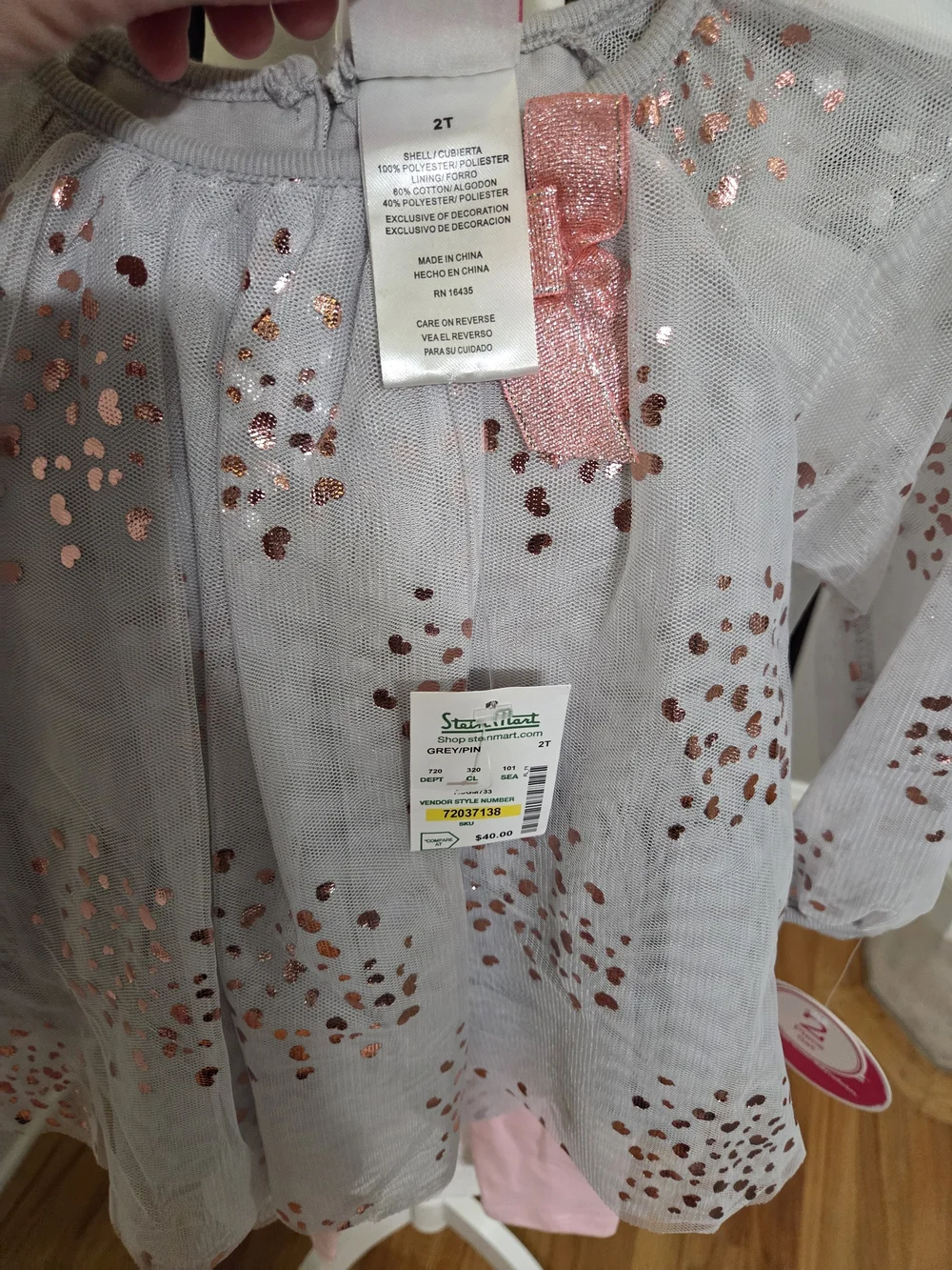 Nannette Set With White Top with Rose Gold Sequin Accents Matching Pants